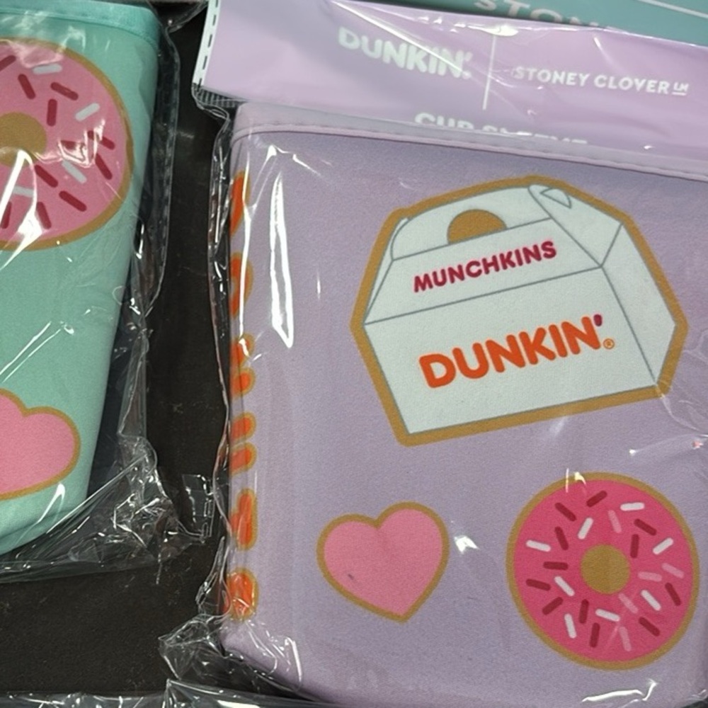 Dunkin' Cup Sleeves and Straw Toppers